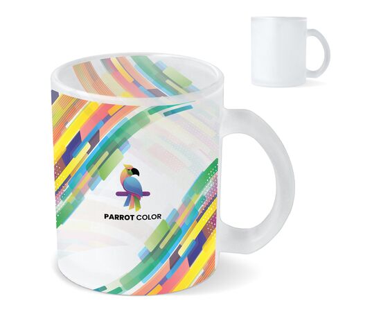 Mallorca subli frosted glass mug 335ml Ecru, Transparent - empty LT51108-N5404