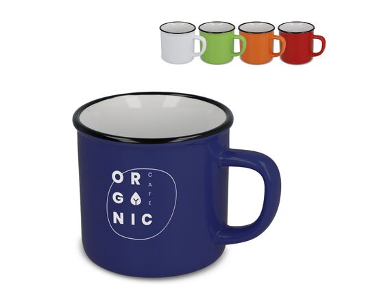 Keramische mok in emaille stijl 280ml Wit -  LT51111-N0001