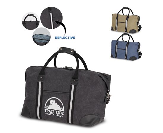 Weekender-Tasche aus recyceltem Baumwoll-Canvas Harper Dunkelblau -  LT95299-N0010